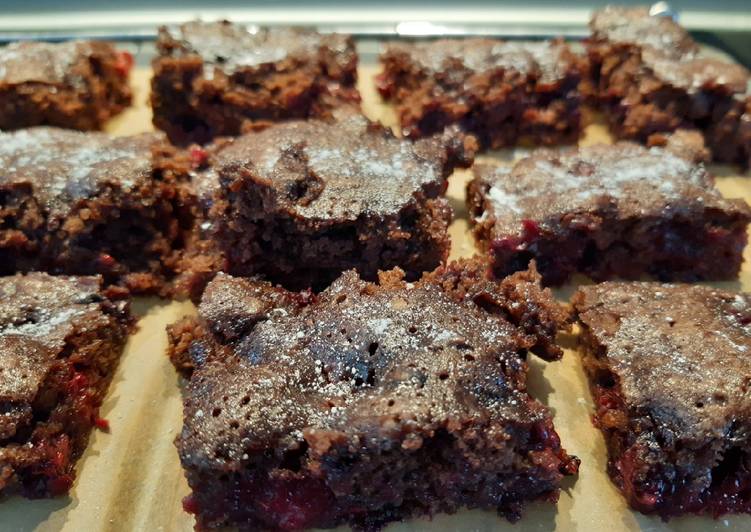 Steps to Make Ultimate Cheats blackberries brownie tray bake