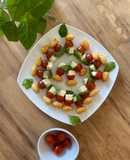 Ñoquis fritos caprese