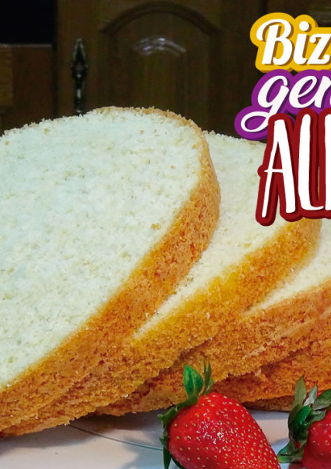 Una foto de Bizcocho genovés con almendra súper alto