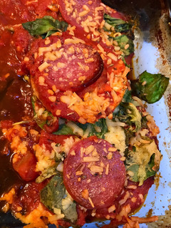 A picture of Eggplant Pizza.