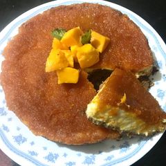 Baked mango cheesecake A picture of Baked mango cheesecake.
