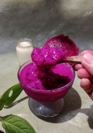 Foto resep Es Krim Buah Naga Simple