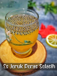 Foto resep Es Jeruk Peras Selasih