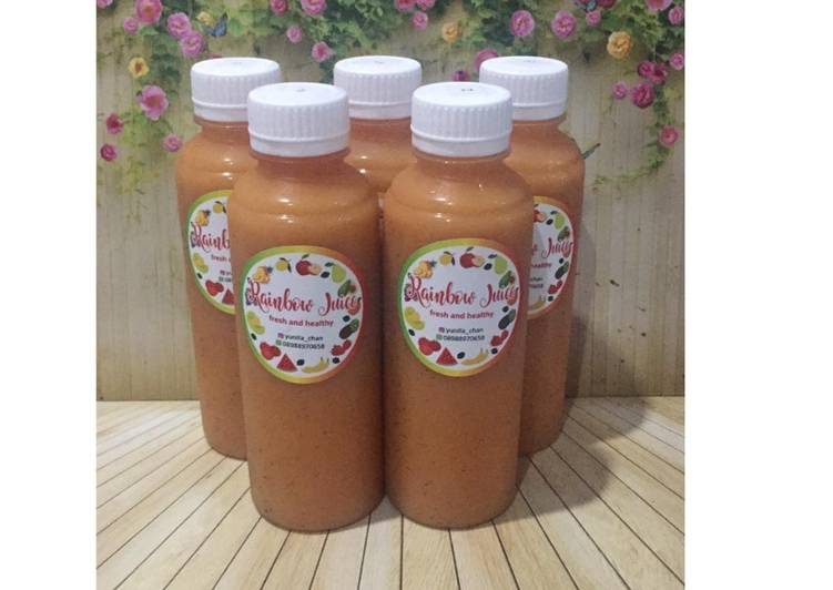 Bagaimana Menyiapkan Diet Juice Carrot Tomato Kiwi Passion Fruit, Enak Banget