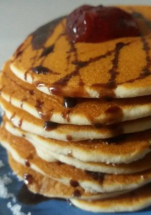Foto resep Pancake With Strawberry Jam (penggagal diet) 😆