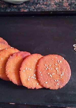 A picture of Ariselu -A traditional sweet from Andhra Pradesh.