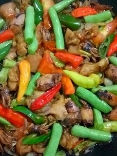 Foto resep Oseng Pedas Mandai (Kulit Cempedak) Cumi Asin