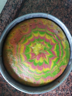 A picture of Tricolur marble cake.
