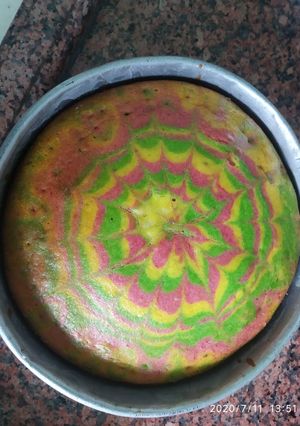 A picture of Tricolur marble cake.