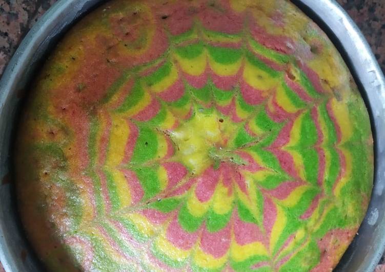 Steps to Make Perfect Tricolur marble cake