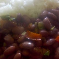 A picture of Rice and beans.