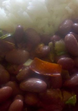 A picture of Rice and beans.