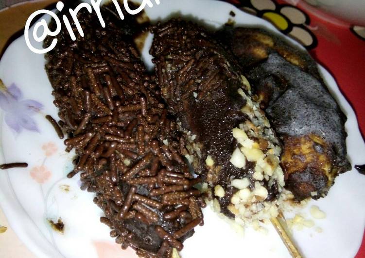 Es stik Pisang Coklat