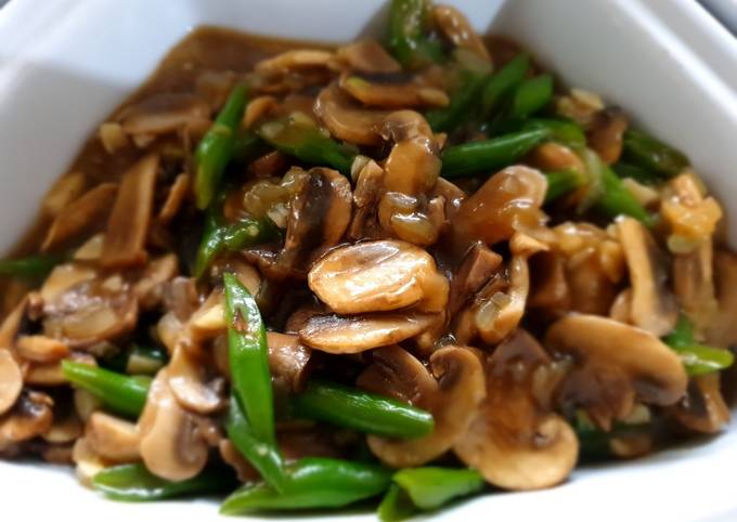 Langkah Mudah Membuat Resep Tumis Buncis dan Jamur Champignon