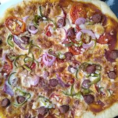 A picture of Home-made pizza.