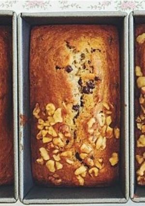 A picture of Nutty Chocolate Chip Banana Bread.