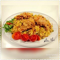 A picture of #Matar #Briyani #With #Chicken #Broast...!! #CookpadApp.