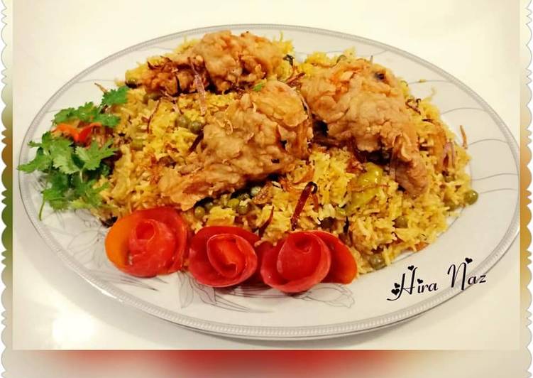 Steps to Prepare Award-winning #Matar #Briyani #With #Chicken #Broast…!! #CookpadApp