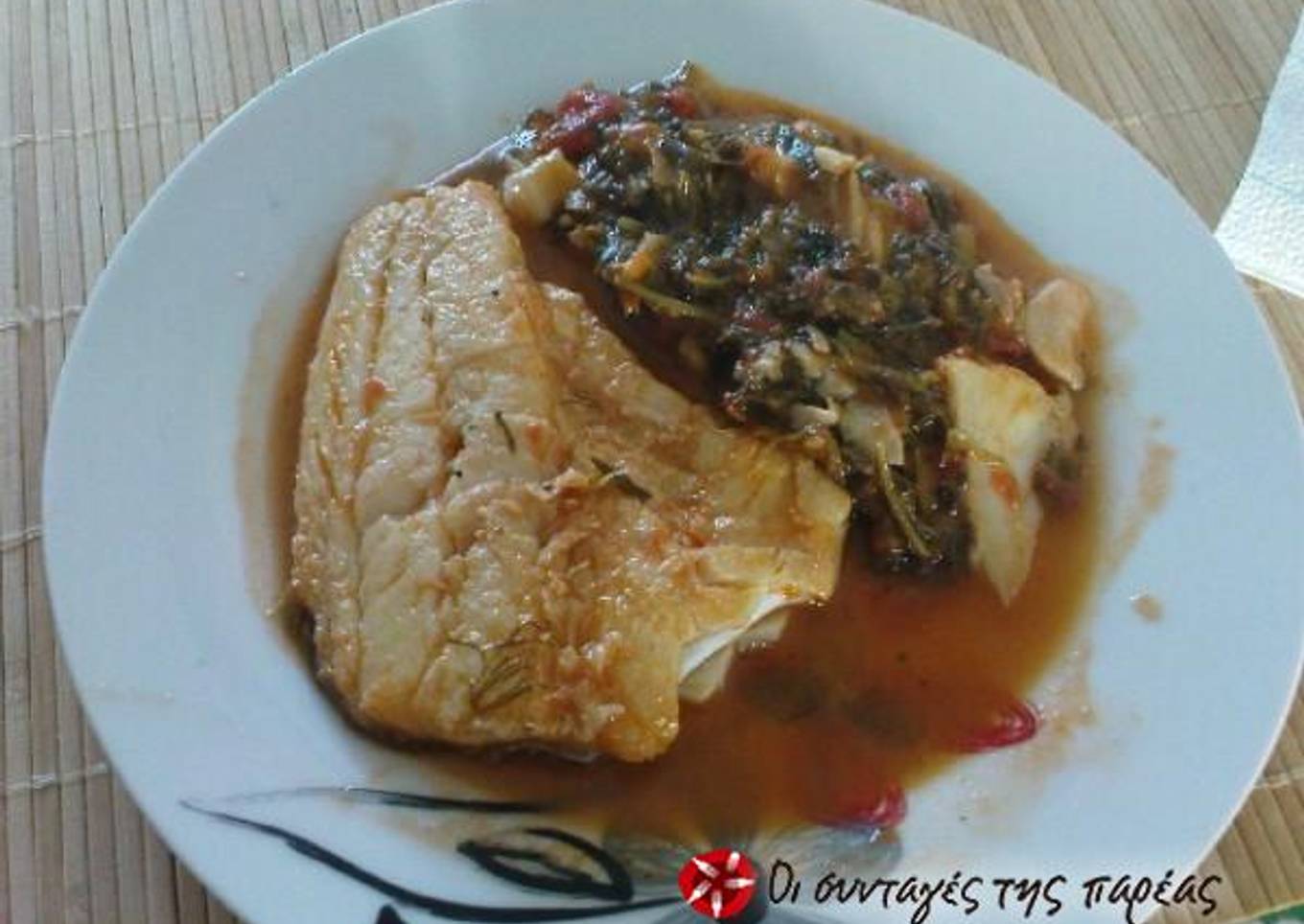 Cod with mountain wild greens