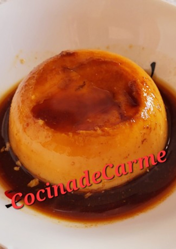 Una foto de Flan de huevo y queso en microondas
