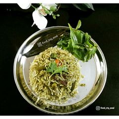 A picture of Hariyali Pulao Green Herby Rice.