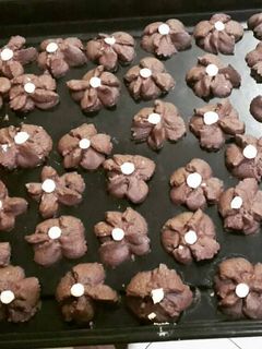 Foto resep Cookies Bunga Coklat