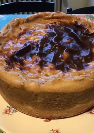 Une photo de Flan pâtissier aux fruits rouges (pâte brisée aux fruits rouges)