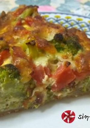 Φωτογραφία της συνταγής Quiche με μπρόκολο, πιπεριές και ντομάτα