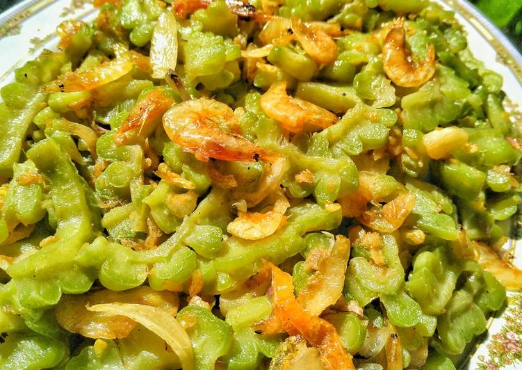 Resep Tumis Pare Udang Rebon (anti pahit!), Enak Banget