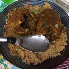 A picture of Arbi Rice with Chargha #CookpadApp.