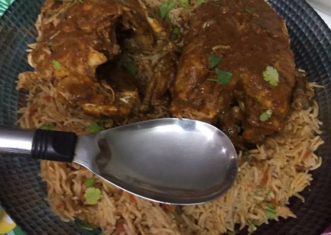 Recipe of Delicious Arbi Rice with Chargha #CookpadApp