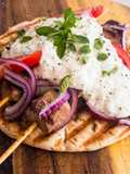 Griechisches Souvlaki in Pitabrot