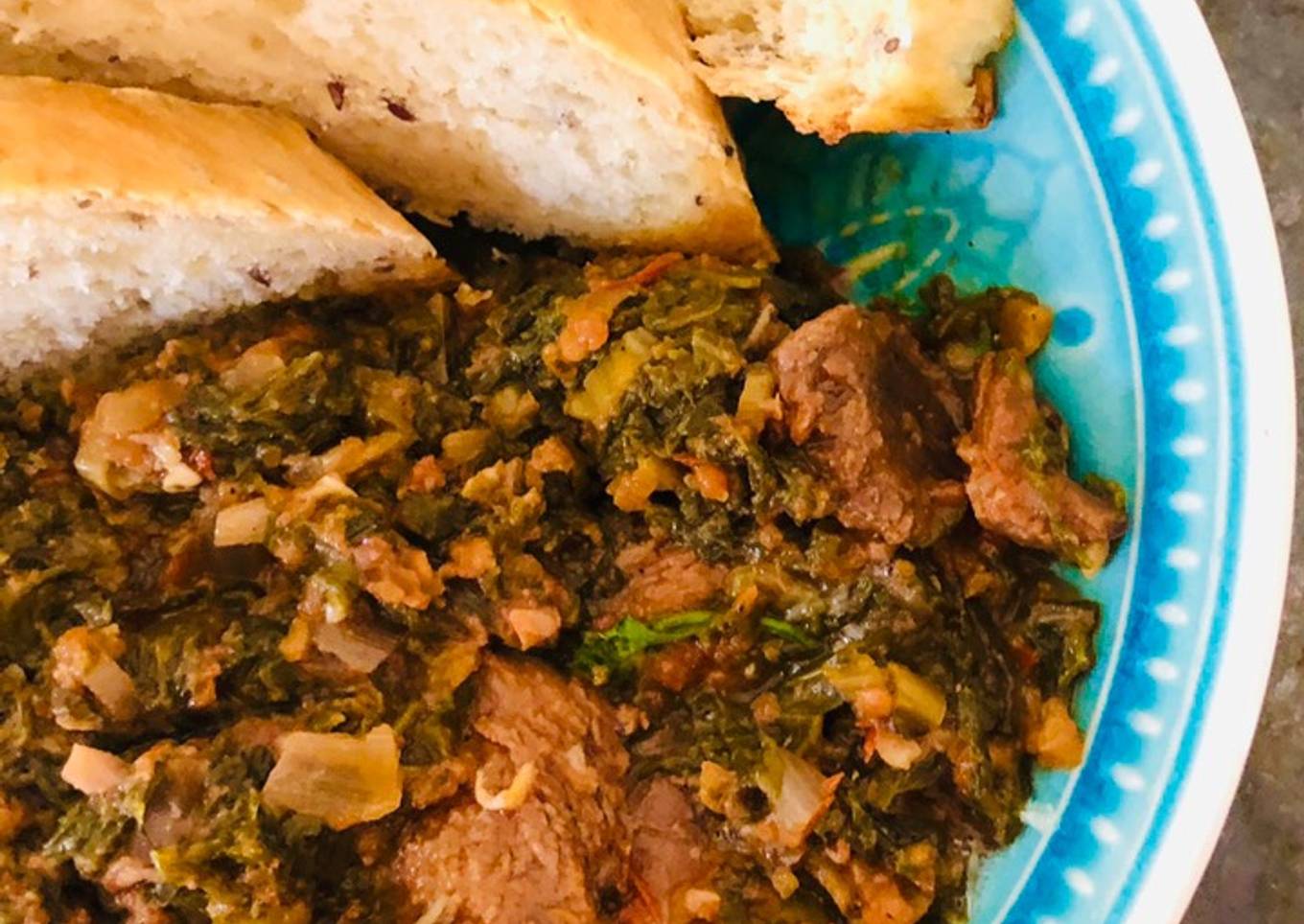 Decoction of spinach and beef
