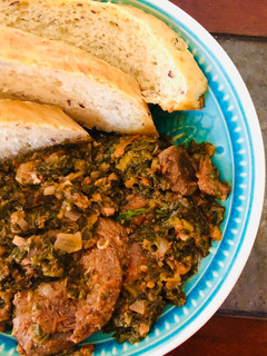 A picture of Spinach & beef stew.