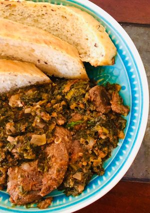A picture of Spinach & beef stew.