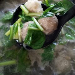 A picture of Meat Ball Soup (Bakso Sapi).