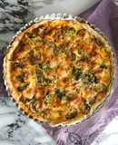 Quiche de Camarão, Cogumelos e Brócolos