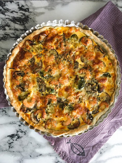 Foto de Quiche de Camarão, Cogumelos e Brócolos