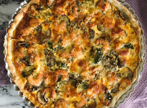 Foto de Quiche de Camarão, Cogumelos e Brócolos