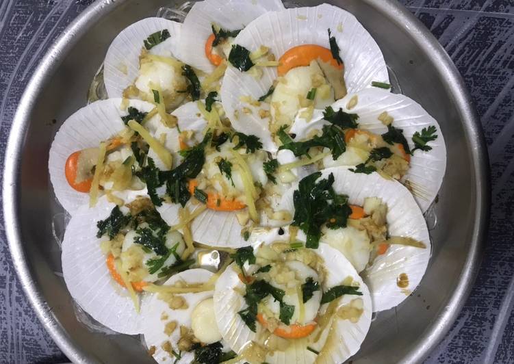 Resep Mudah Stim scallop (kerang kipas) Lezat Mantap