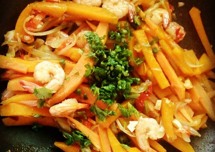 Bahan Menyiapkan Tumis labu kuning, Menggugah Selera
