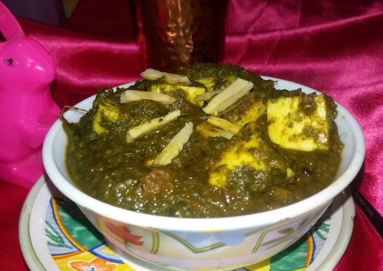 Recipe of Homemade No oil palak paneer