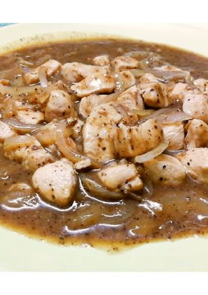 รูปของ 🍗อกไก่ผัดซอสพริกไทย​ดำ​🧂
