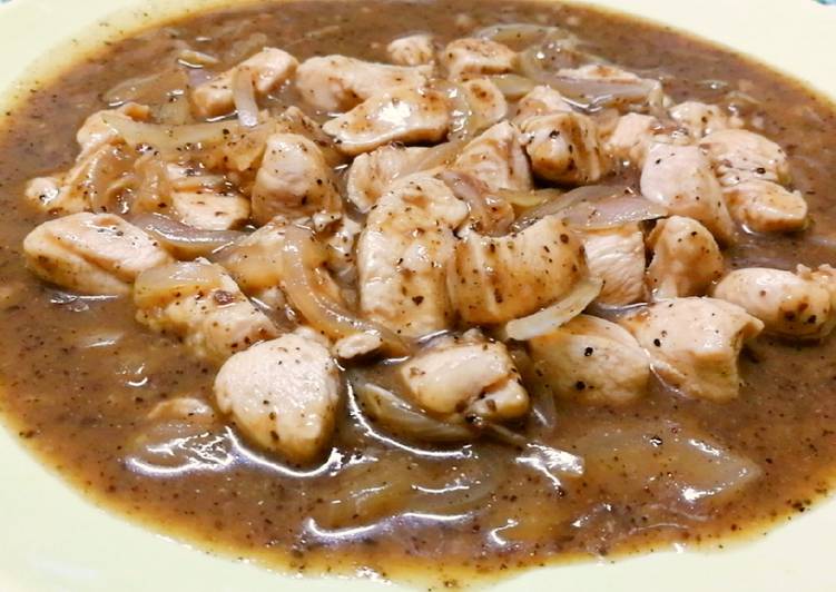 🍗อกไก่ผัดซอสพริกไทย​ดำ​🧂