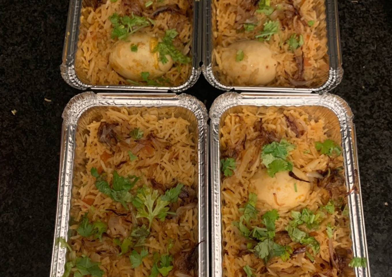 Egg Briyani with Raita