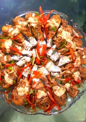 A picture of Lemon Garlic Chicken Drumsticks with Lemon Yogurt sauce😋.