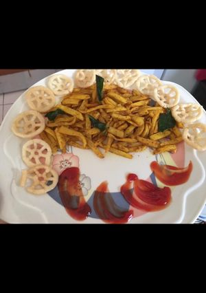 A picture of Masala french fries.