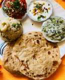 Vegetable Thali with methi Matar malai