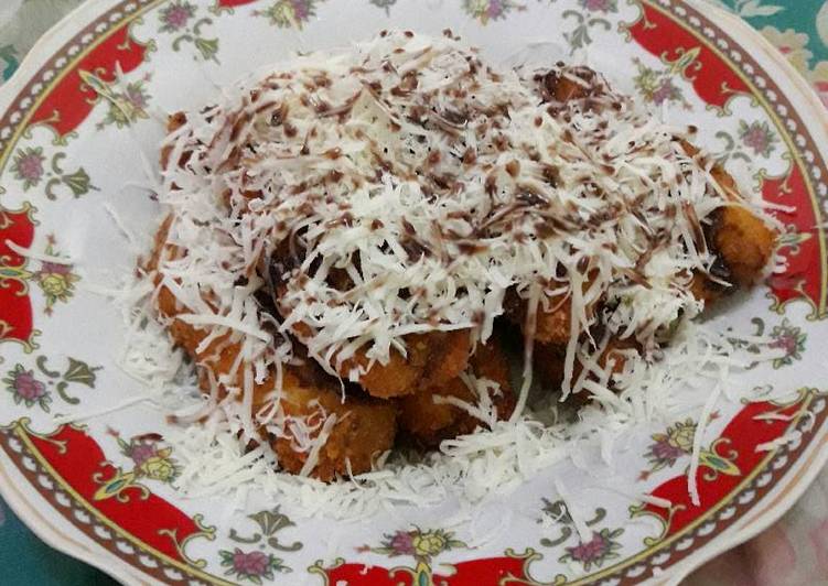 Pisang crispy tabur coklat keju