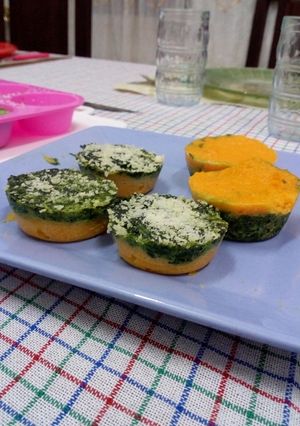 Una foto de Terrinas de espinaca y calabaza